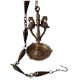 Brass Twin Parrorts Hanging Diya Oil Lamp